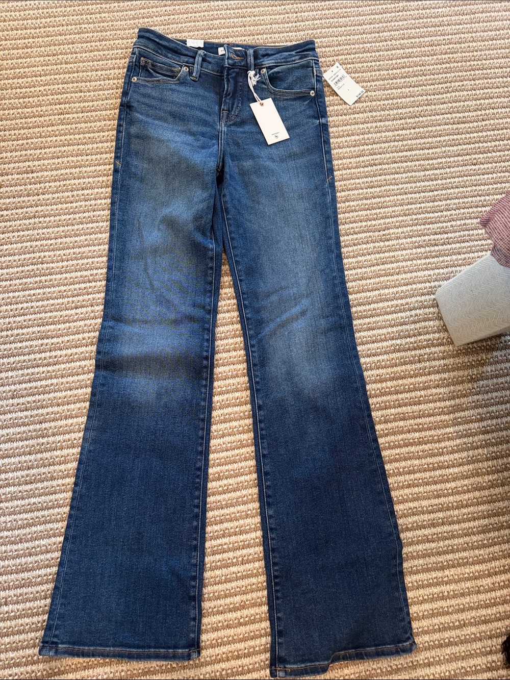 Good American Dark Blue Flare Jeans
